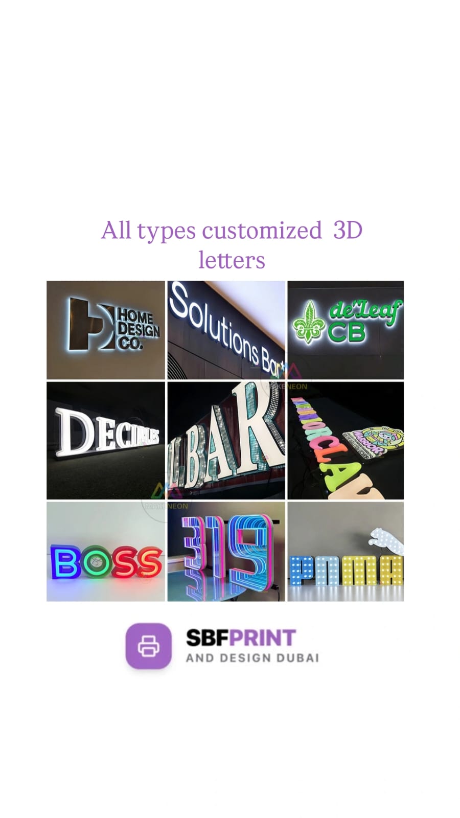Outdoor signboard 3D letter